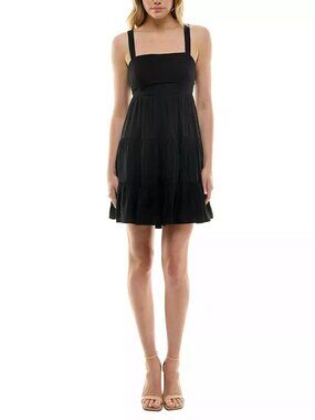 Trixxi Solid Tie-Back Tiered Fit & Flare Woven Dress (NWOT) • Size: S